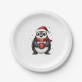 Assiettes En Carton Christmas Turtle with Santa Hat Coffee Lover Funny (Devant)