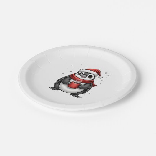 Assiettes En Carton Christmas Turtle with Santa Hat Coffee Lover Funny (Angle)