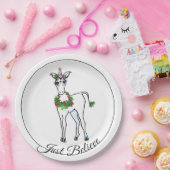 Assiettes En Carton Christmas Unicorn, juste croire (Fête)