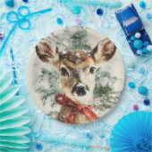 Assiettes En Carton Christmas Whimsical Deer Paper Plates (Fête)