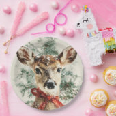 Assiettes En Carton Christmas Whimsical Deer Paper Plates (Fête)