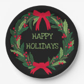 Assiettes En Carton Christmas Wreath CUSTOM Hand Drawn Holiday (Devant)
