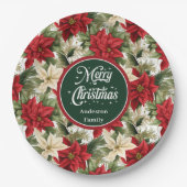 Assiettes En Carton Christmas Wreath Red Green Modern Paper Plates (Devant)