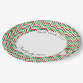 Assiettes En Carton Christmas Zig Zag Personnalisé (Angle)