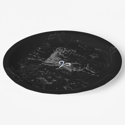 Assiettes En Carton Chrome comme Aries Zodiac Connexion Hevelius (Angle)