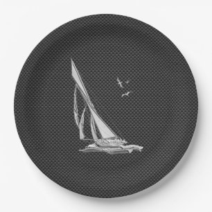 Assiettes En Carton Chromes Like Sailboat on Carbon Fiber