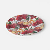 Assiettes En Carton Chrysanthèmes mauves et amaryllis rouges Automne (Angle)