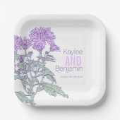 Assiettes En Carton Chrysanthemum fleurs violettes mariage (Recto)