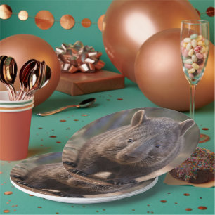 Assiettes En Carton "Chubby Charm : L'adorable Wombat Australien"