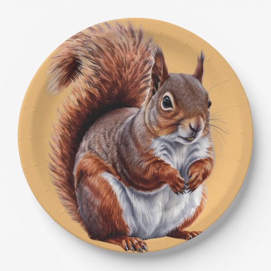 Assiettes En Carton chubby squirrel safari Wild jungle Birthday Party (Devant)