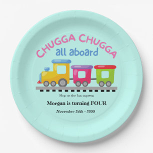 Assiettes En Carton Chugga Choo Train Caricature Thématique N'Importe