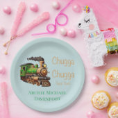 Assiettes En Carton Chugga Chugga Deux Train Vert Fête d'Anniversaire (Fête)