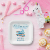 Assiettes En Carton Chugga Deux Choo Choo Train 2e fête d'anniversaire (Fête)