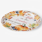 Assiettes En Carton Chute amoureuse citrouille feuille wreath nuptiale (Angle)