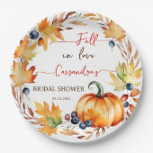 Assiettes En Carton Chute amoureuse citrouille feuille wreath nuptiale (Devant)