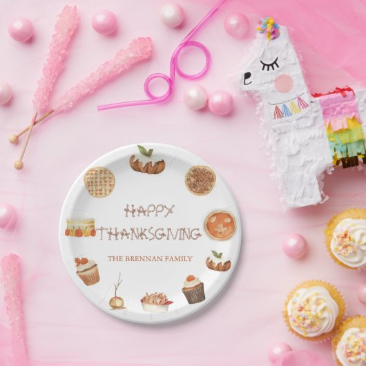 Assiettes En Carton Chute Citrouille tarte Thanksgiving Dîner (Fête)