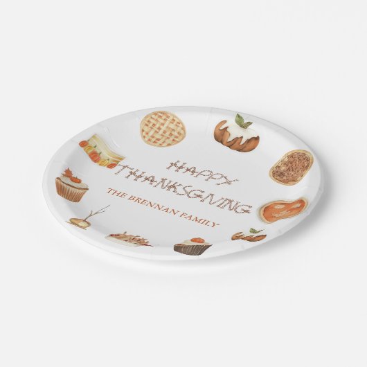 Assiettes En Carton Chute Citrouille tarte Thanksgiving Dîner (Angle)