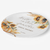 Assiettes En Carton Chute d'amour boho citrouille tournesol vaisselle (Angle)