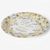 Assiettes En Carton Chute d'amour boho floral automne chic douche nupt (Angle)