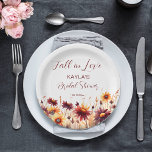 Assiettes En Carton Chute d'amour burgundy orange dahlias nuptiale<br><div class="desc">Chute d'amour Burgundy orange dahlias marguerites automne fleurie douche nuptiale vaisselle personnalisée papier assiettes pour les fonctions thématiques automne</div>