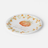 Assiettes En Carton Chute d'amour citrouille aquarelle art mariage (Angle)