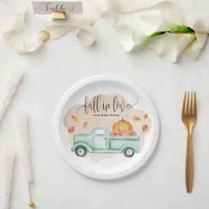 Assiettes En Carton Chute dans LoveFarm Truck Baby shower Dessert