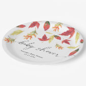 Assiettes En Carton Chute du Baby shower feuille (Angle)