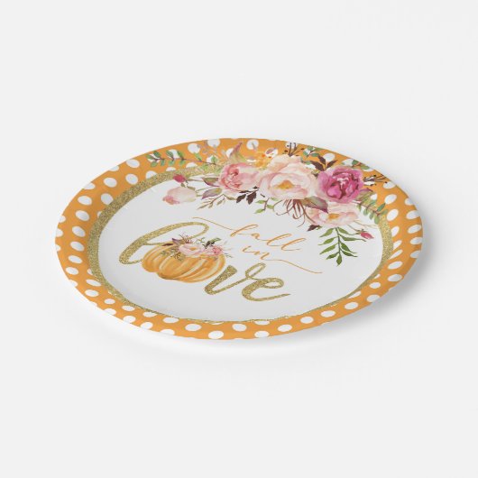 Assiettes En Carton Chute en Aimer Plaque - Orange Dots (Angle)