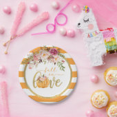 Assiettes En Carton Chute en Aimer Plaque - Orange Stripes (Fête)