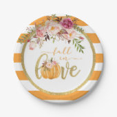 Assiettes En Carton Chute en Aimer Plaque - Orange Stripes (Devant)