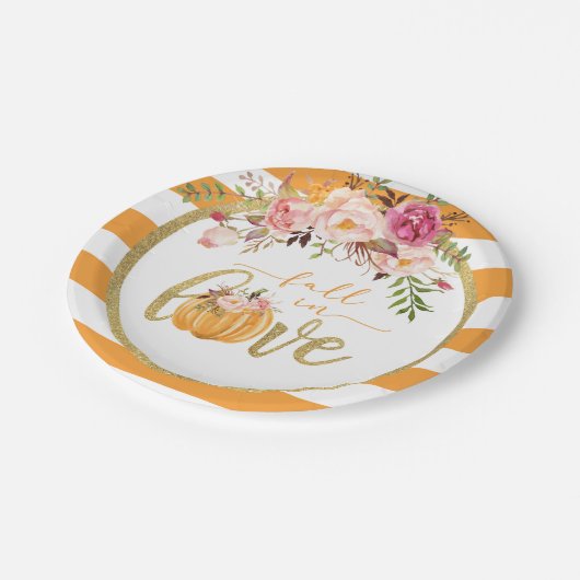 Assiettes En Carton Chute en Aimer Plaque - Orange Stripes (Angle)