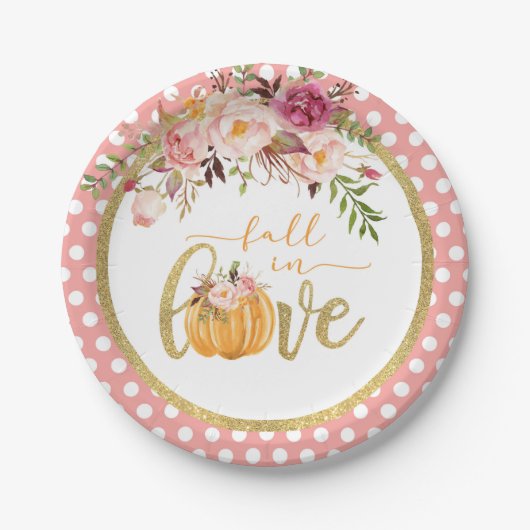 Assiettes En Carton Chute en Aimer Plaque - Points roses (Devant)