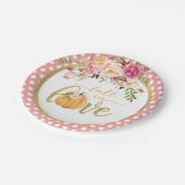 Assiettes En Carton Chute en Aimer Plaque - Points roses (Angle)