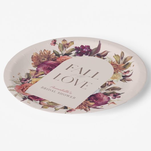 Assiettes En Carton Chute en amour Automne Wreath Arch rose Brida Douc (Angle)