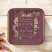 Assiettes En Carton Chute En Amour Burgundy Automne Floral