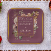 Assiettes En Carton Chute En Amour Burgundy Automne Floral