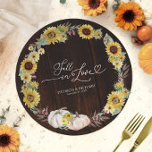 Assiettes En Carton Chute en amour Citrouille de tournesol Mariage