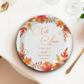 Assiettes En Carton Chute en amour Elegant Boho Floral Mariage