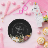 Assiettes En Carton Chute en amour Fête des mariées noire (Fête)