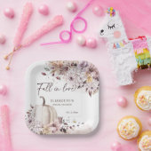 Assiettes En Carton Chute en amour feuillage pastel citrouille douche  (Fête)