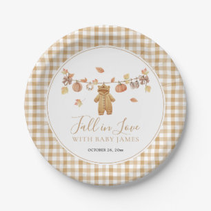 Assiettes En Carton Chute en amour Rustique Boho Baby shower d'automne