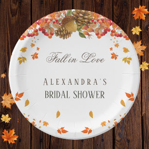 Assiettes En Carton Chute en Amour Rustique Chic Automne Fête des mari