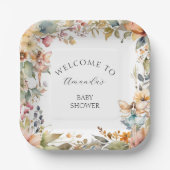 Assiettes En Carton Chute Enchantée Fée Floral Baby Girl Douche (Recto)