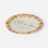 Assiettes En Carton Chute mignonne en amour Baby shower de feuillage (Angle)