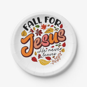 Assiettes En Carton Chute pour Jésus Il ne Feuilles Jamais Chute de Th