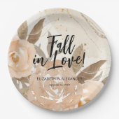 Assiettes En Carton Chute rustique dans Love Peach Flowers (Devant)