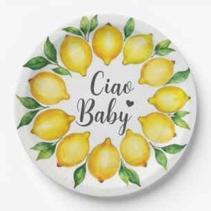 Assiettes En Carton Ciao Baby Aquarelle Citrons Baby Shower
