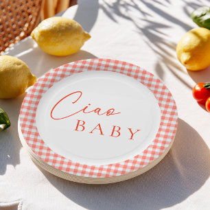 Assiettes En Carton Ciao Baby Fête de Naissance Italienne