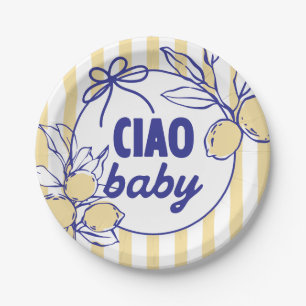 Assiettes En Carton CIAO BABY Lemon Méditerranée Amalfi