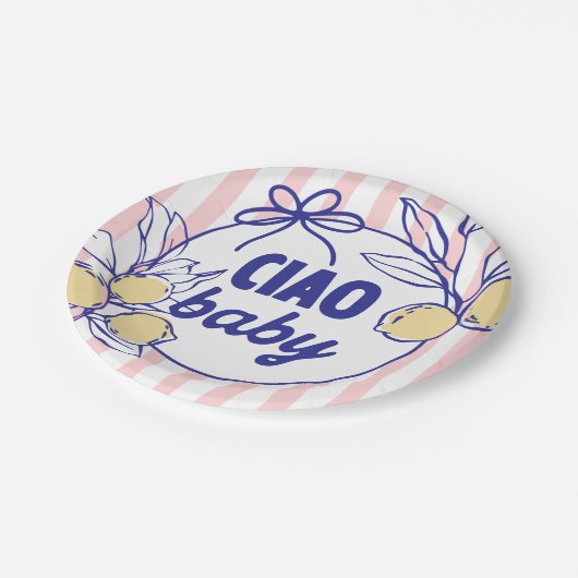 Assiettes En Carton CIAO BABY Lemon Méditerranée Amalfi (Angle)